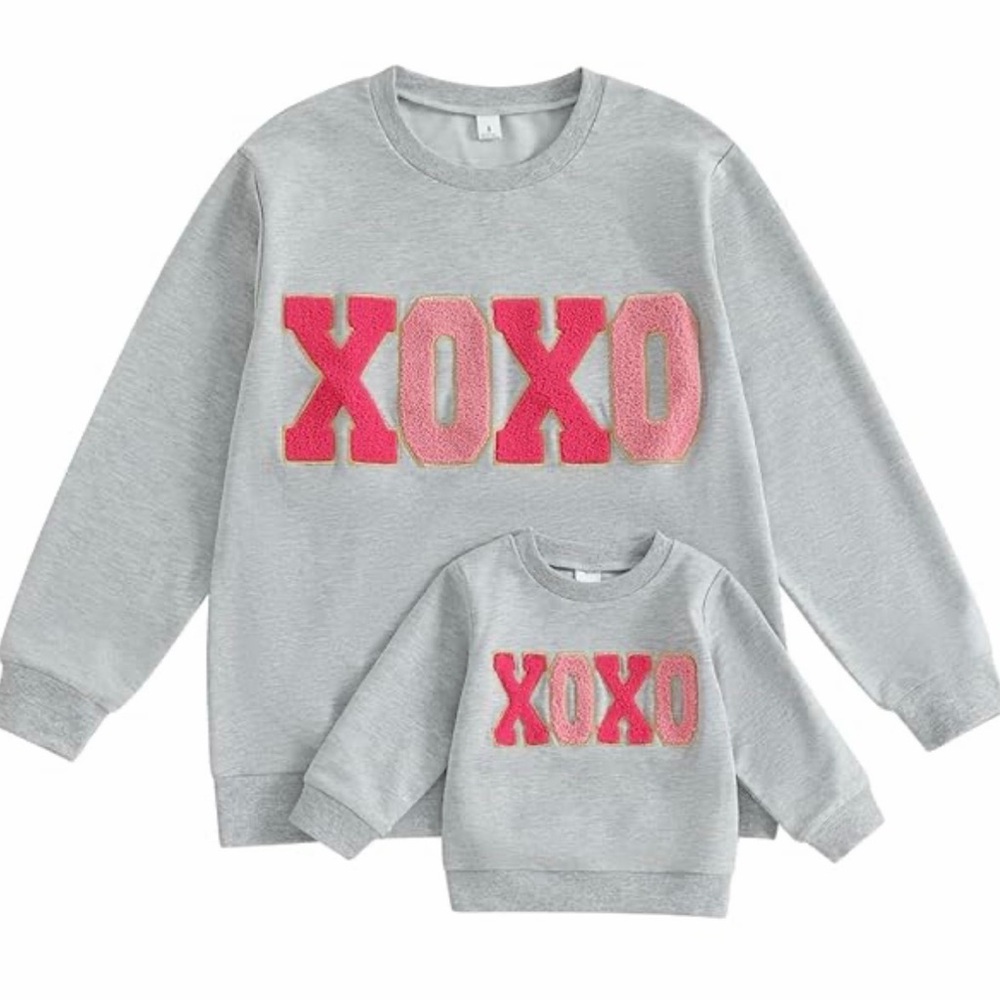 NWOT Mommy and Me XOXO Sweatshirt Set